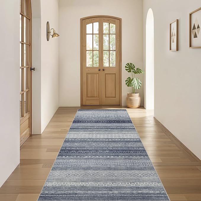 Nakagishi Area Rug Living Room Rugs: 3X8 Machine Washable Boho Large Neutral - Image 4