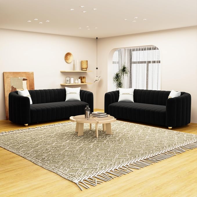 KEAI 83.46" Velvet Couch for Living Room Large Modern Sofa - Image 7