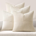 MIULEE Beige Throw Pillow Covers 18x18 Inch Set of 4 Boho Patchwork Cushion by MIULEE
