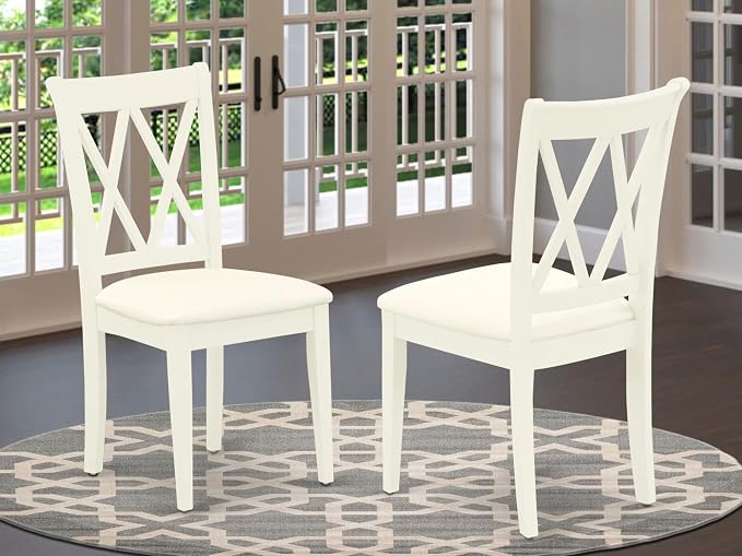 East West Furniture CLC-LWH-C Clarksville Kitchen Dining Chairs - Image 2