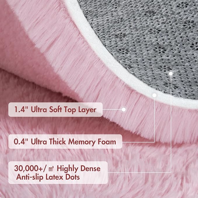 8x10 Ft Extra Large Pink Rugs for Living Room Girls, Shag Fluffy Area Rug for - Image 8