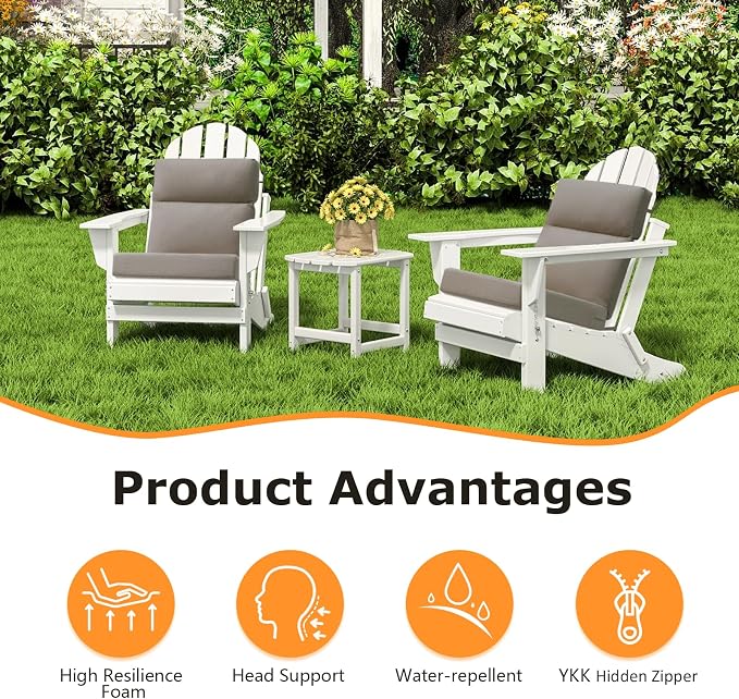 Unimatta Sunbrella Outdoor High Back Chair Cushion Seat Pads, 44 x 21 Inch - Image 3