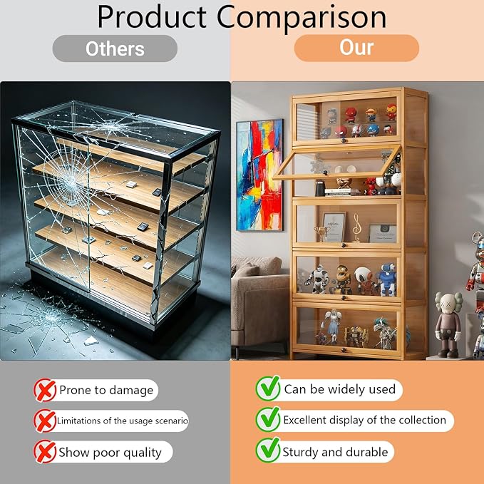 Display Cabinet with Acrylic Door, 5-Tier Curio Cabine, Collectibles Toy - Image 5