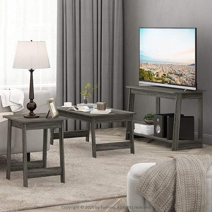Furinno BEGINNING TV Stand, 2-Tier Rectangular Entertainment Center - Image 2
