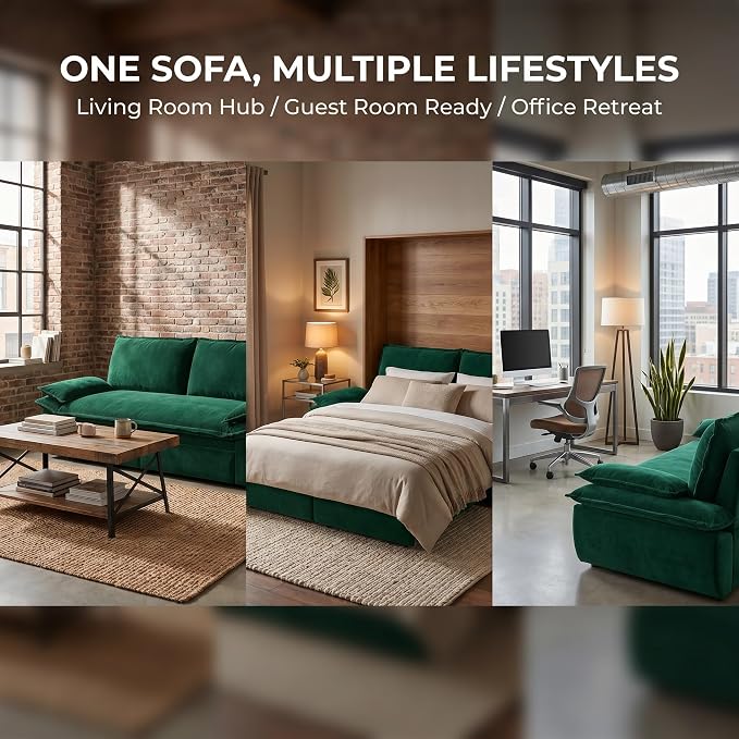 73.2" Sofa Bed Queen, 3-in-1 Pull Out Sofa Bed - Image 10