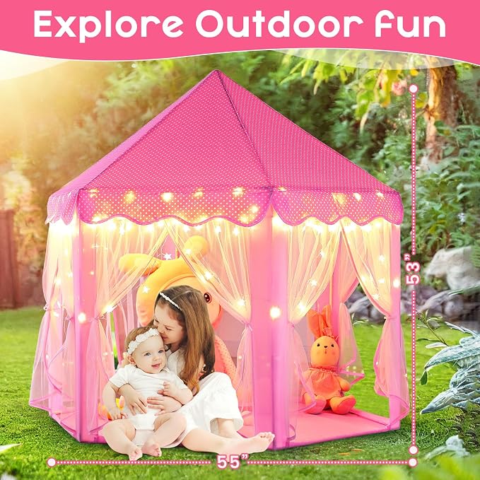 Monobeach Princess Tent Girls Large Playhouse Kids Castle Play Tent - Image 4