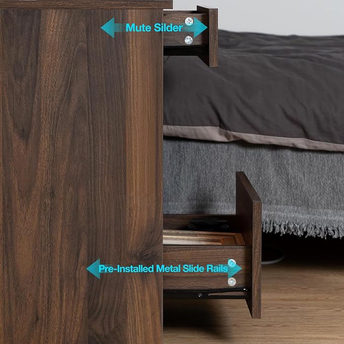 HOMMPA Set of 2 Open Shelf LED Nightstands - Image 9