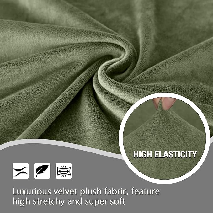 HDCAXKJ Corner Sectional Couch Covers Velvet Stretch L Shape Sofa Cover Soft - Image 3