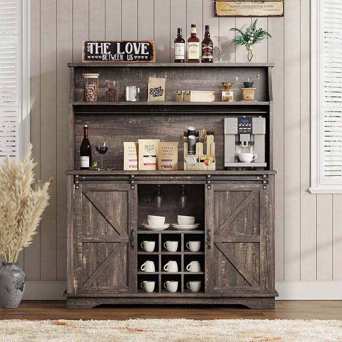 REVOMINCA 47 Inch Farmhouse Coffee Bar Cabinet - Image 7