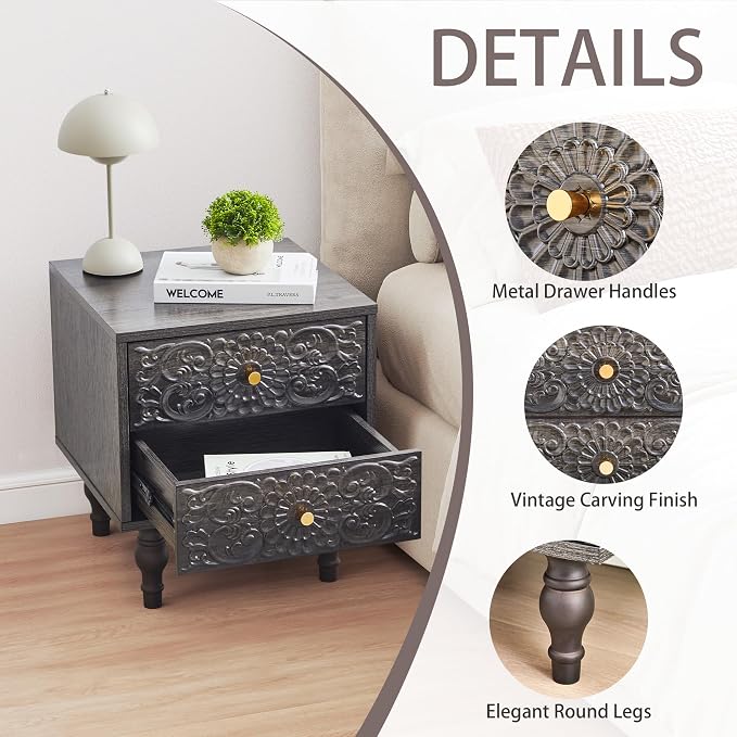 Nightstand, Farmhouse Bedside Table - Image 8