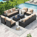 Aoxun Patio Furniture Set, Widen Armrests Wicker Outdoor Sectional by Aoxun
