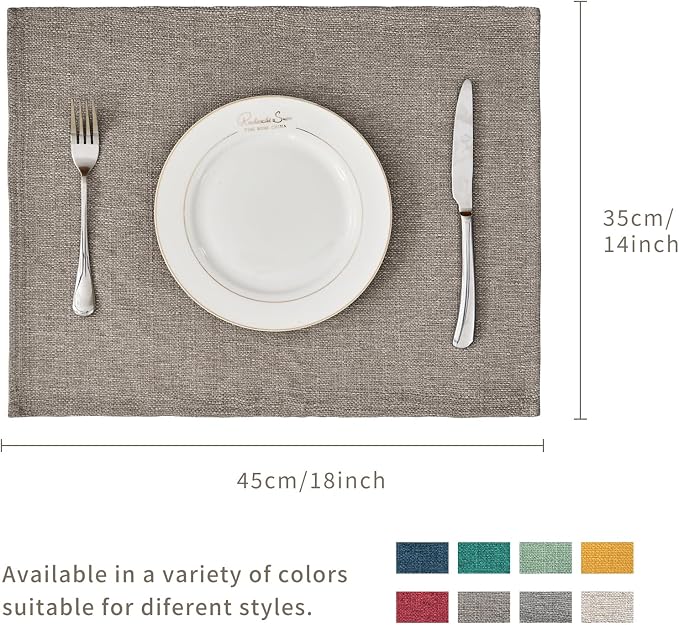 BALCONY & FALCON Placemats Set of 4 Faux Linen Cloth Place Mats Washable - Image 5