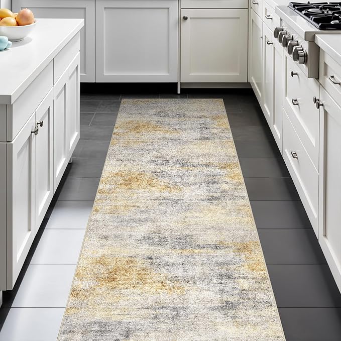 2x6 Washable Kitchen Runner Rug: Modern Abstract Runners by Ksrau