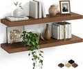 Fun Memories Floating Shelves for Wall, 32 Inch Set of 2 Rustic Wood Wall by FunMemories