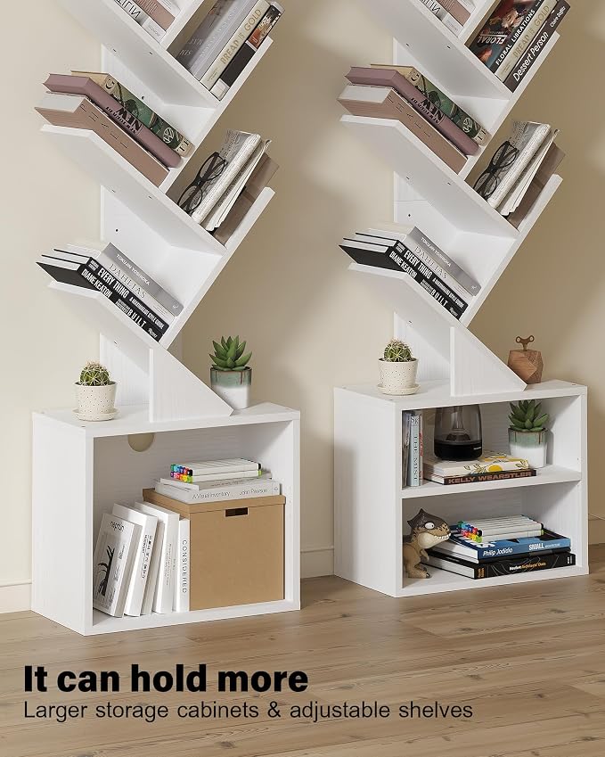 SUNMORY 6 Tier Tree Bookshelf, Tall Bookcase - Image 4