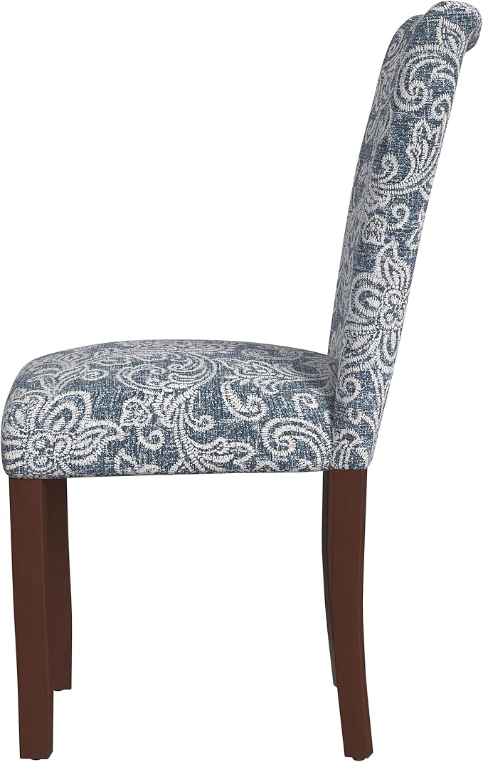 HomePop Classic Parsons Dining Chair -Denim Jacobean Print - Image 6