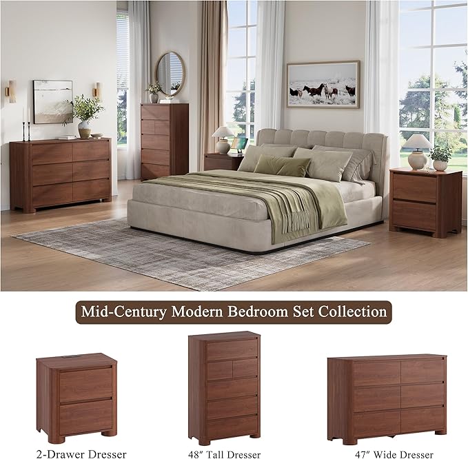 YANSNWO Modern Minimalist Dresser and Nightstand Sets 3 Piece Bedroom Set - Image 4