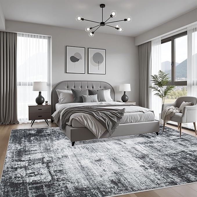 6x9 Area Rug Living Room Rug: Washable Modern Abstract Soft Thin Rug Indoor - Image 4