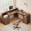 YOMILUVE 63" Farmhouse L Shaped Executive Desk by YomiluveDesign