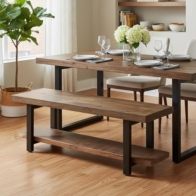 Alaterre Furniture Pomona Entryway Bench – Modern Rustic 48-Inch Solid Wood - Image 6