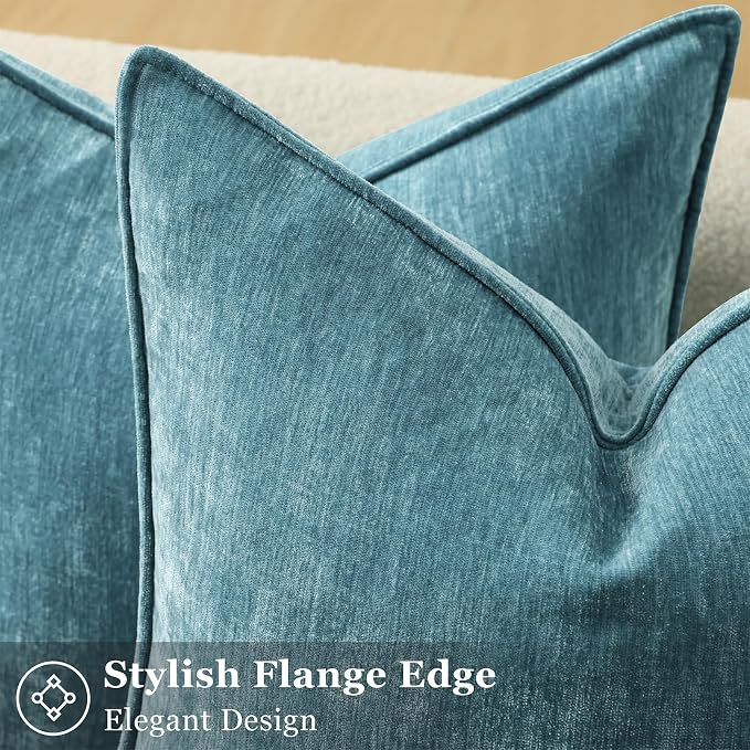 decorUhome Summer Couch Euro Sham Throw Pillow Covers 22x22 Set of 2, - Image 2