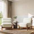 Mid Century Modern Accent Chair Set of 2, Upholstered Armless Lounge Chair by Kislot