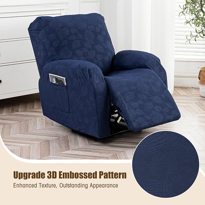 Gennia Recliner Chair Covers 3 Pieces, Waterproof Jacquard Reclining Chair Cover - Image 2