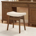 LUE BONA Solid Wood Vanity Bench Stool, 17.3" H Ergonomic Saddle Stool by LUEBONA