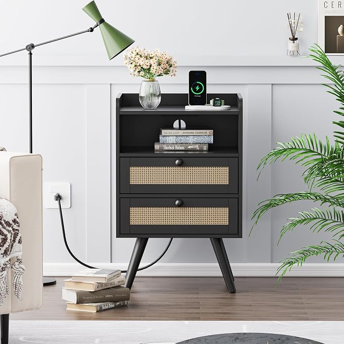 SUPERJARE 2 Drawer Night Stand - Image 2