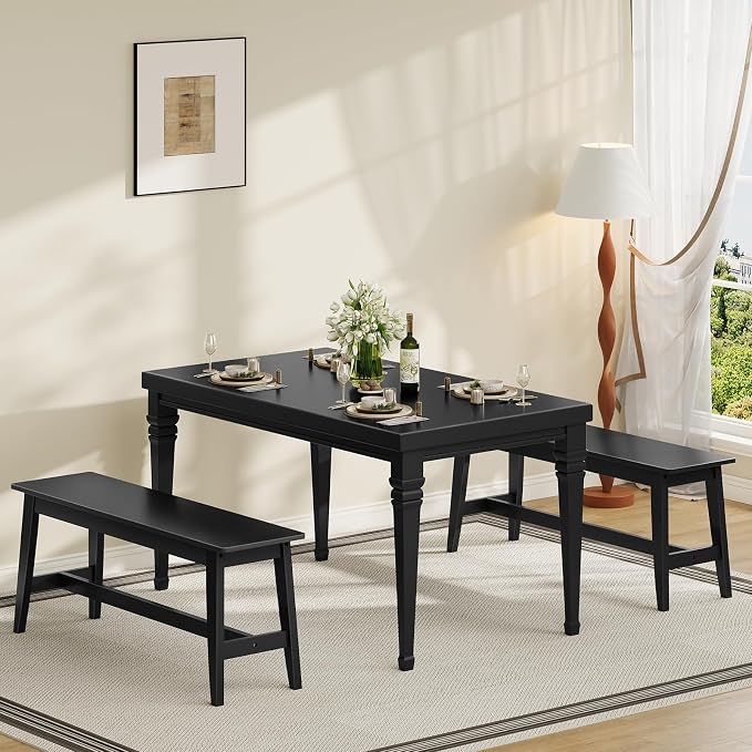 HOOBRO 39.3'' Bamboo Dining Bench, Farmhouse Kitchen Table Bench, Kitchen & - Image 2