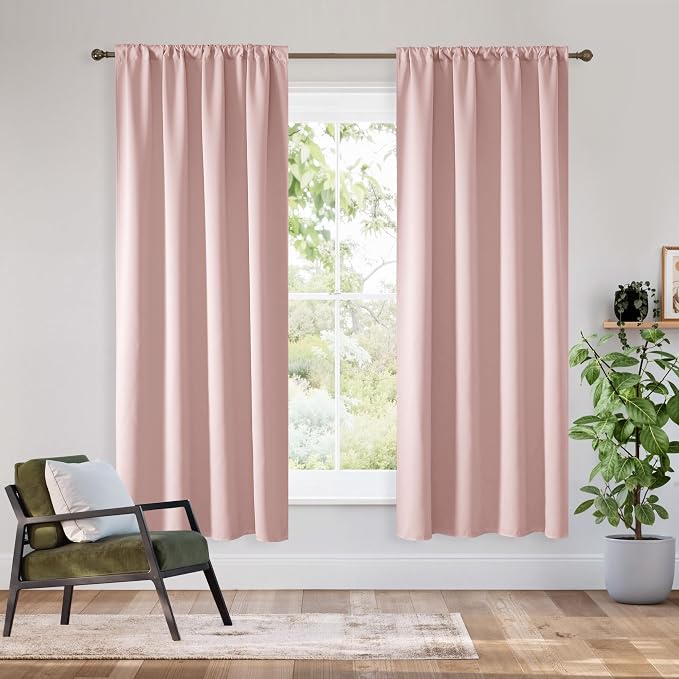 RYB HOME Bedroom Blackout Curtains 72 inches Long, 100% Blackout Thermal by RYBHOME