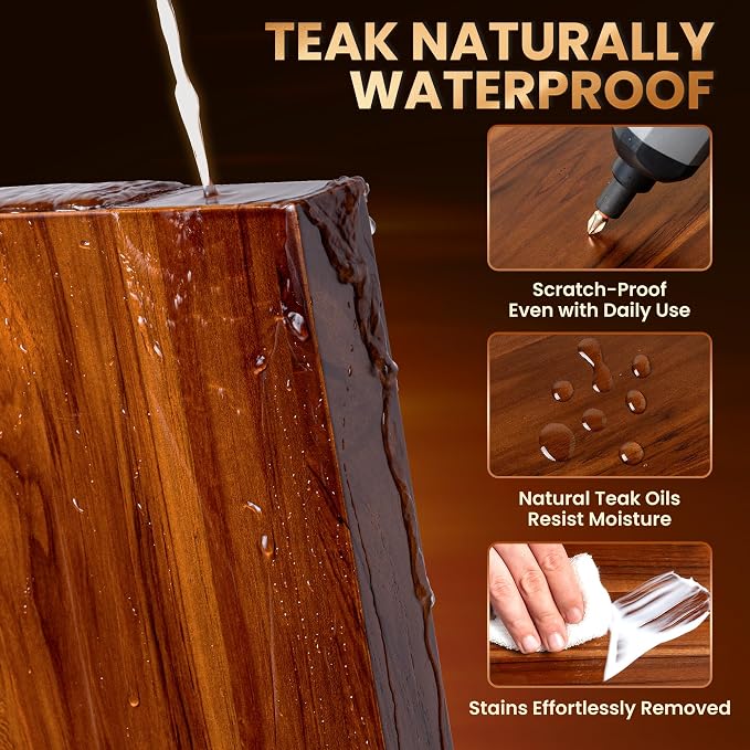 32 Inch Teak Floating Shelves Set of 2 - Image 4
