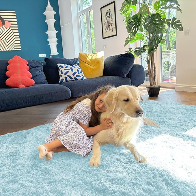 OLANLY 2x3 Machine Washable Small Bedside Rug, Soft Fluffy Shaggy Entryway - Image 4