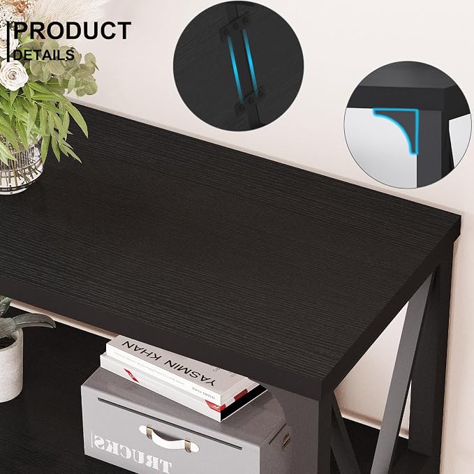 LVB Black Console Table, Modern Entryway Table - Image 3