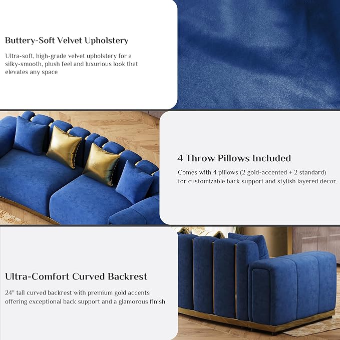 104" Oversized Velvet Chesterfield Couch - Image 4