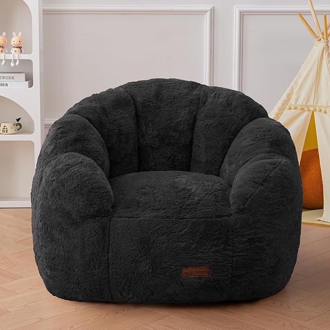 MAXYOYO Kids Bean Bag Chair, Floral Shaped Bean Bag Sofa, Plush Faux Fur by MAXYOYO