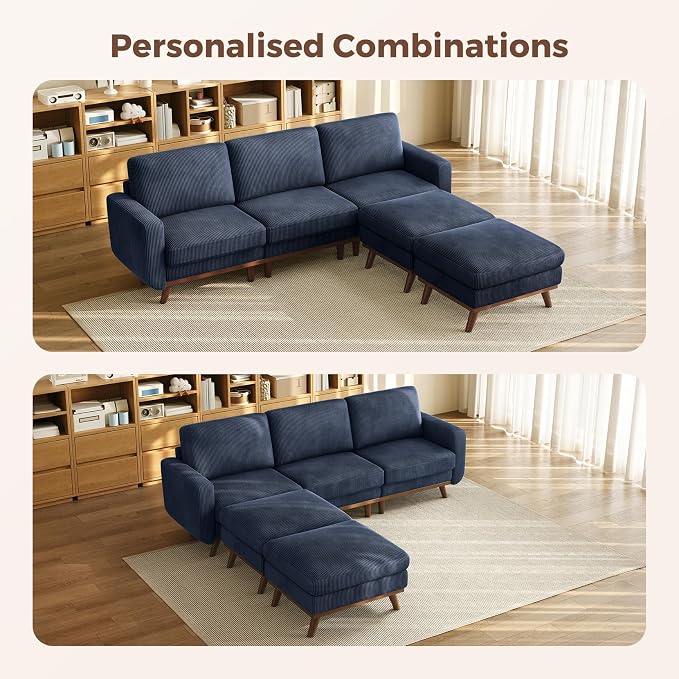Vesgantti 97" Modular Sectional Sofa Dark Blue, U-Shaped Couch - Image 7