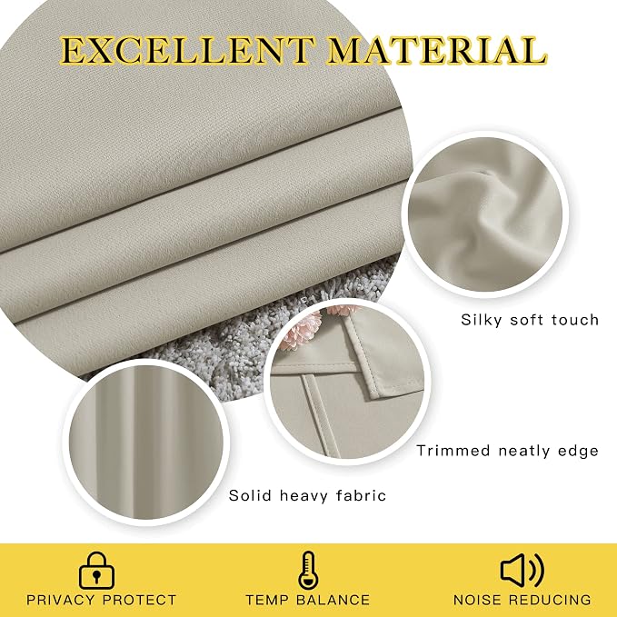 NICETOWN Room Darkening Grommet Curtain Panels - Image 4