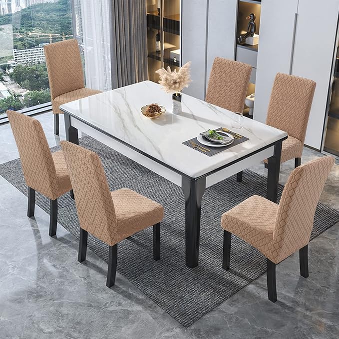 Genina Waterproof Chair Covers for Dining Room 6 Pack, Dining Chair Cover - Image 6