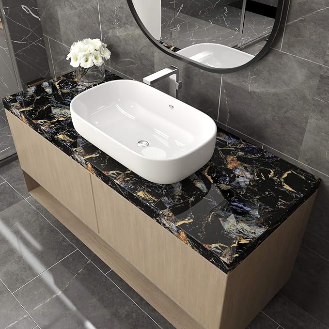 LaCheery 160 x 24 inch Sapphire Look Marble Contact Paper Decorative Self - Image 2