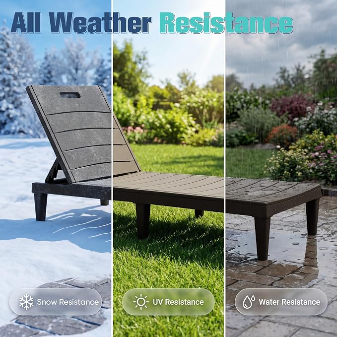 Devoko Outdoor Chaise Lounge Chair Set of 2 - Image 4