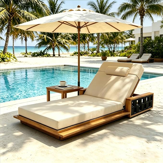 Chaise Lounge Cushion for Outdoor Furniture, Waterproof, Fade-Resistant and - Image 11