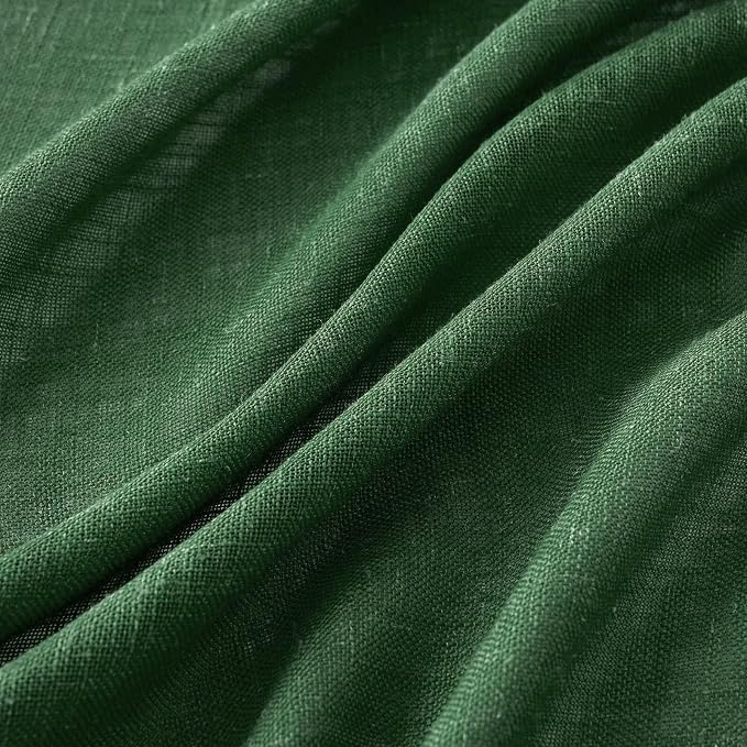 MIULEE Emerald Green Linen Curtains 84 Inch Length - Image 4