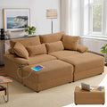 SUNWAVE 74" W Double Chaise Lounge Chair Indoor, Oversized Loveseat by SUNWAVEHOME
