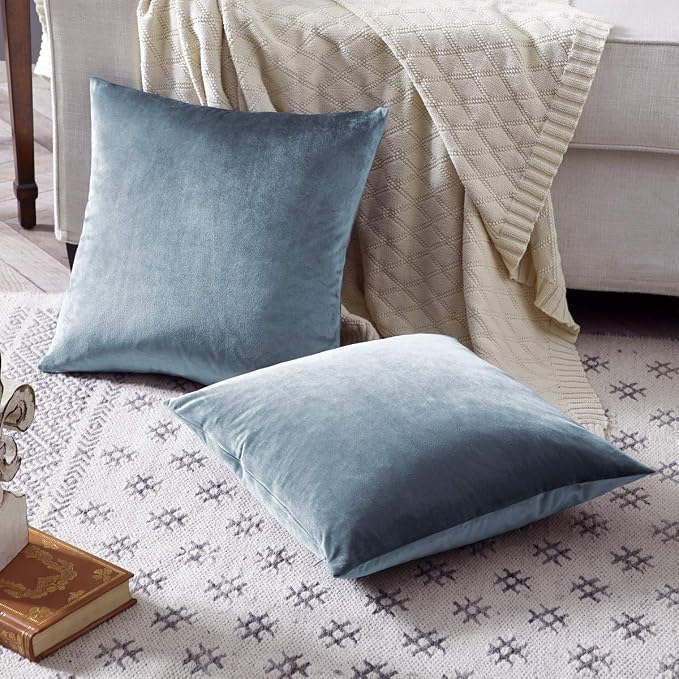 GIGIZAZA Decorative Throw Pillow Covers 24 x 24, Velvet Pillow Square Cushion - Image 5