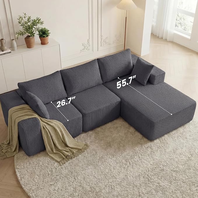DUMOS 108” Modular Sectional Sofa, Cloud Sectional Couch - Image 7