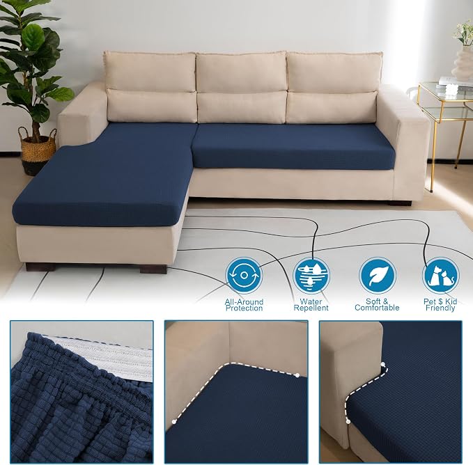 Water Repellent Couch Cushion Cover Loveseat Cover, Stretch Sectional Sofa Seat - Image 5
