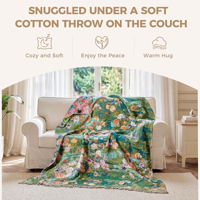 LUTBM Boho Throw Blanket for Couch Sofa Chair Summer Cotton Blankets for - Image 4