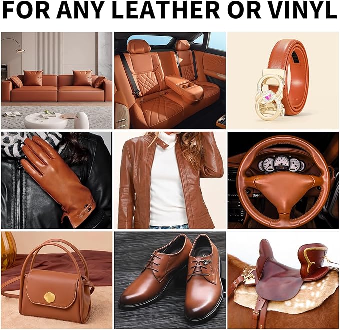 Leather Recoloring Balm, 8.5oz Leather Color Restorer, Light Brown Leather - Image 2