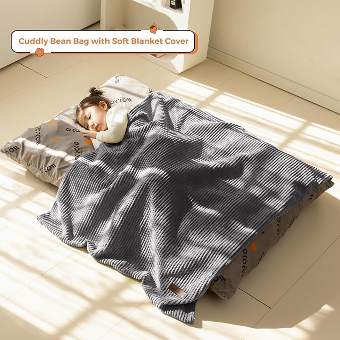 MAXYOYO 3 in 1 Kids Bean Bag Chair Couch, Convertible Chair Folds from Bean Bag - Image 4